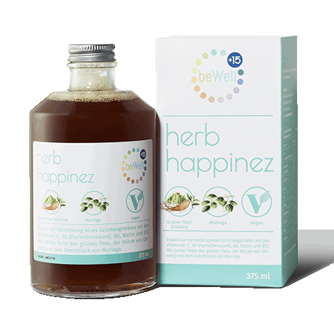 125251773 beWell Bottle 375 ml herb happinez Концентрат на основе зеленого чая, женьшеня, моринги