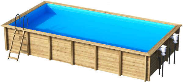 27196210 Weva 8x4 Wooden pool, pine, DB, Ht: 146 Бассейн плавательный с деревянной отделкой бортов