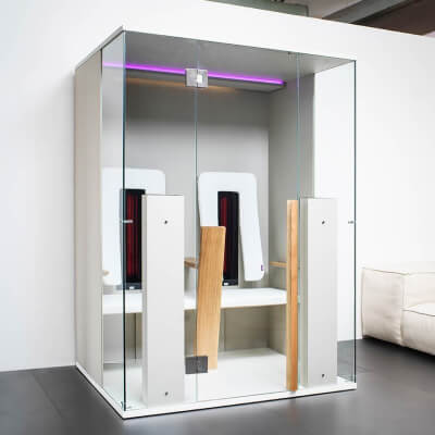 ZEN Size: 140x127x200 cm, 2000 Watt, 2 people, white leatherette