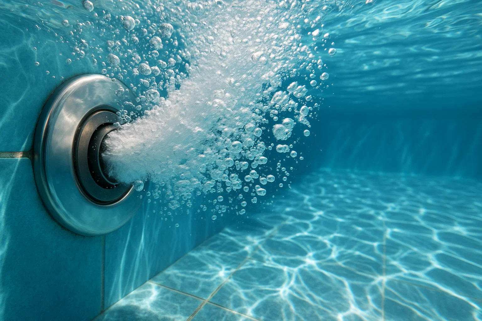 Иллюстрация генератора озона (озонатора) в бассейне.